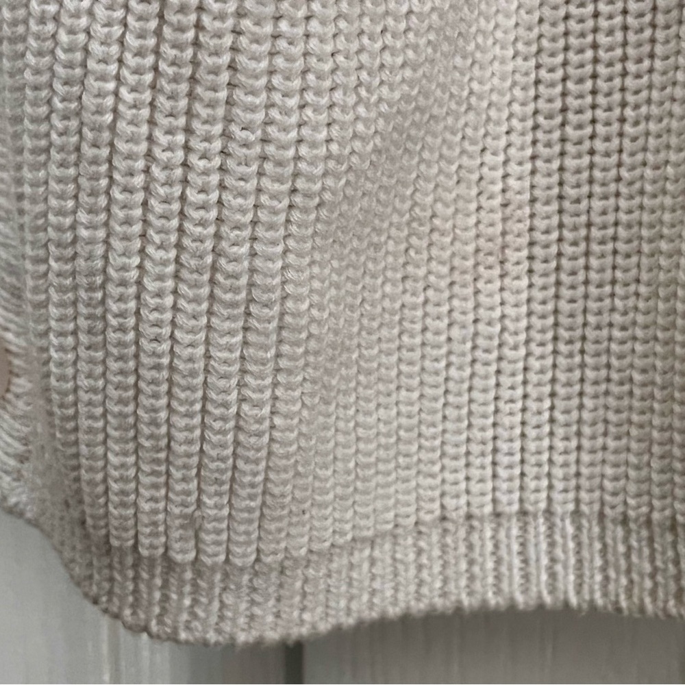 Michael Stars Cream Ribbed Button-Front Cardigan - Picture 4 of 8